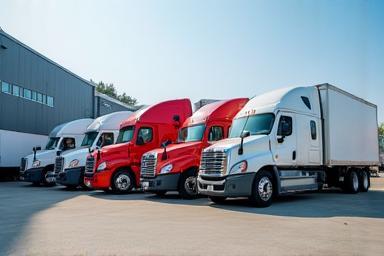 Business fleet lineup after completed wash